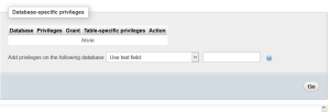 PHPMyAdmin User Database Selection