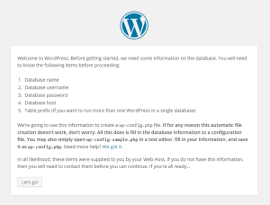 WordPress Start info