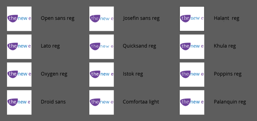 new e font selection new e font selection